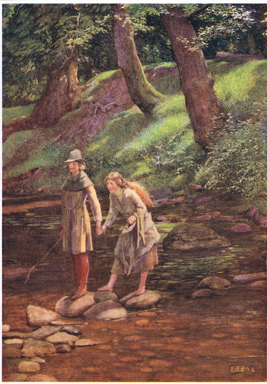Rosalind og Celia (litho) av Eleanor Fortescue Brickdale