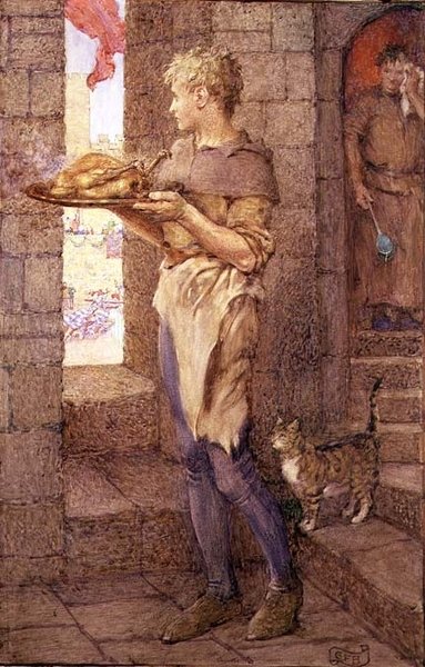 "Så Gareth for Glory gjennomgikk Sooty Yoke of Kitchen Vassalage" av Eleanor Fortescue Brickdale