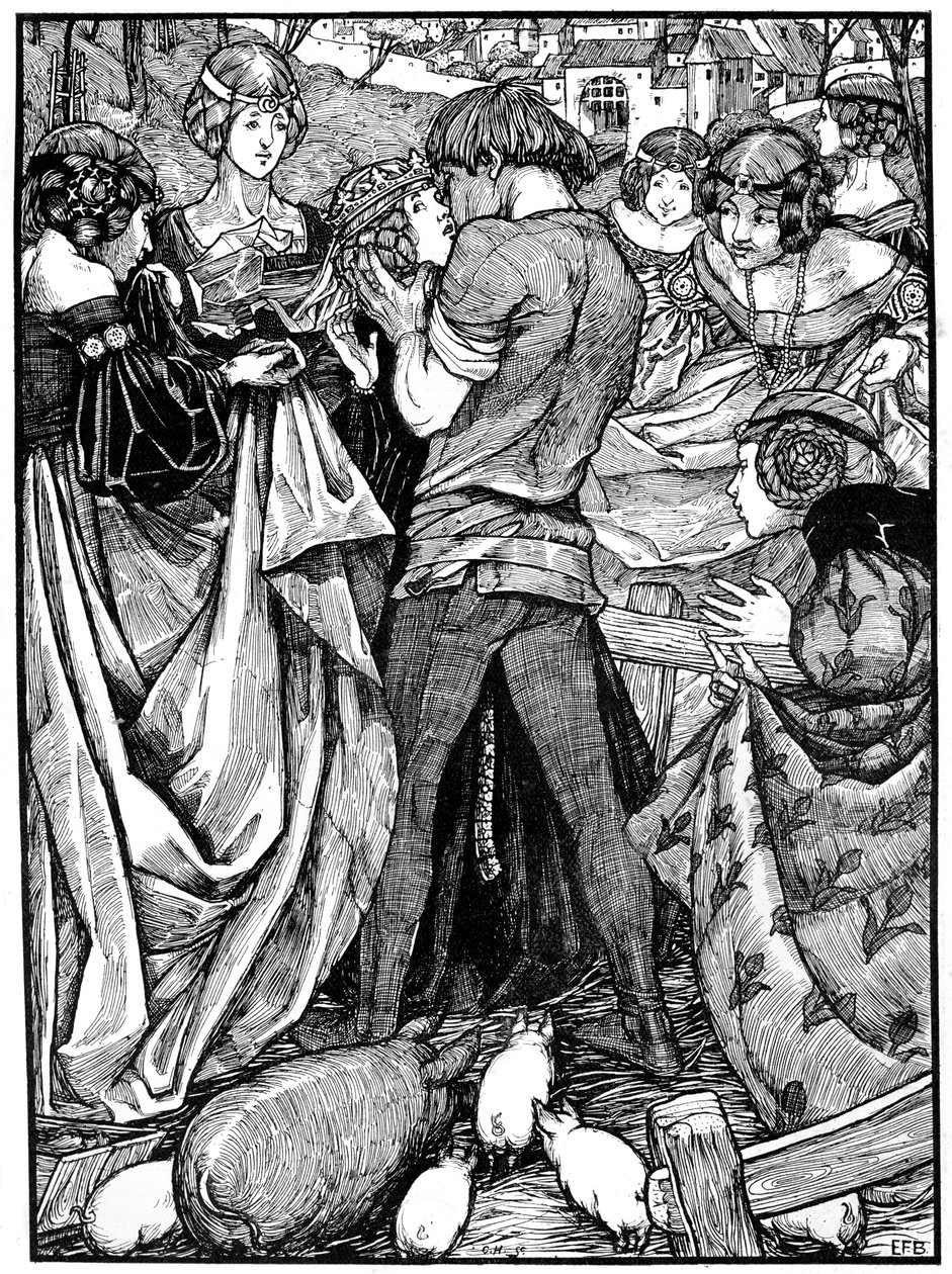 Prinsessen og svinegjeteren, 1898. av Eleanor Fortescue Brickdale