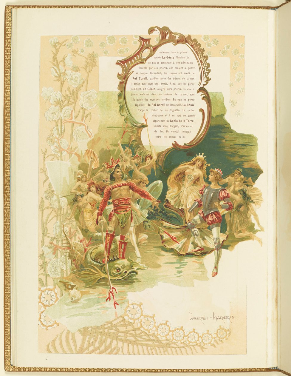Program for balletten La Perle av Marius Petipa og Riccardo Drigo, 1896. av Elena Petrovna Samokish Sudkovskaya