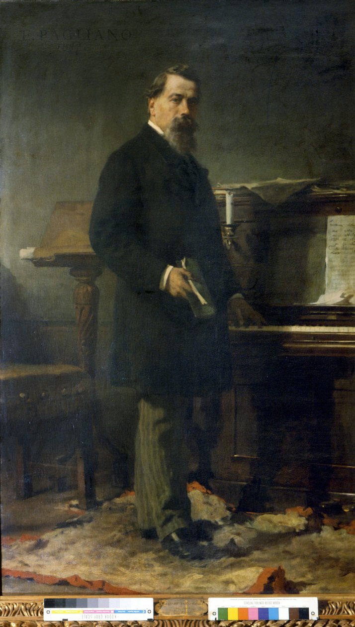 Amilcare Ponchielli (1834 - 1886). italiensk komponist. Maleri av Eleuterio Pagliano. av Eleuterio Pagliano