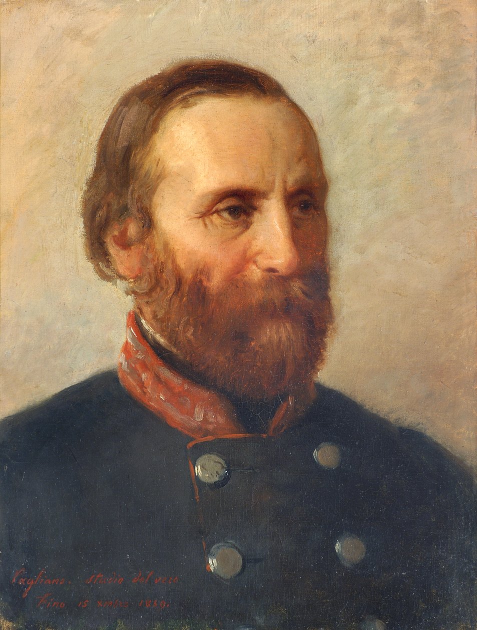 Portrett av den sanne general Giuseppe Garibaldi av Eleuterio Pagliano