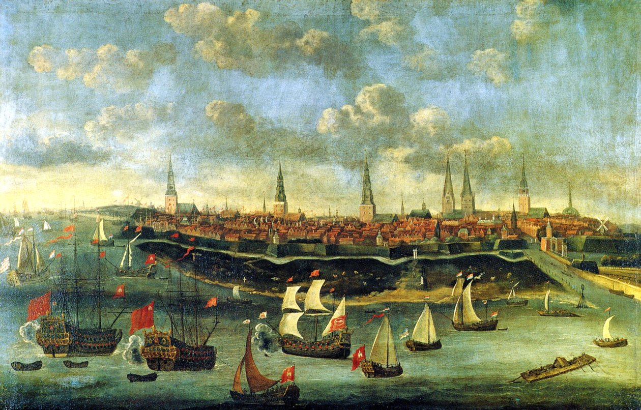 Konvoiskip på Elben av Elias Gallis