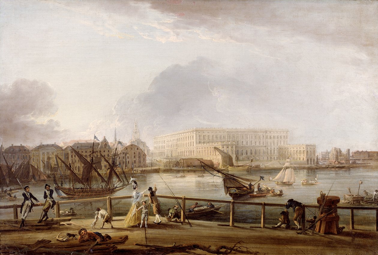 Utsikt over Stockholms slott fra Blasieholmen av Elias Martin