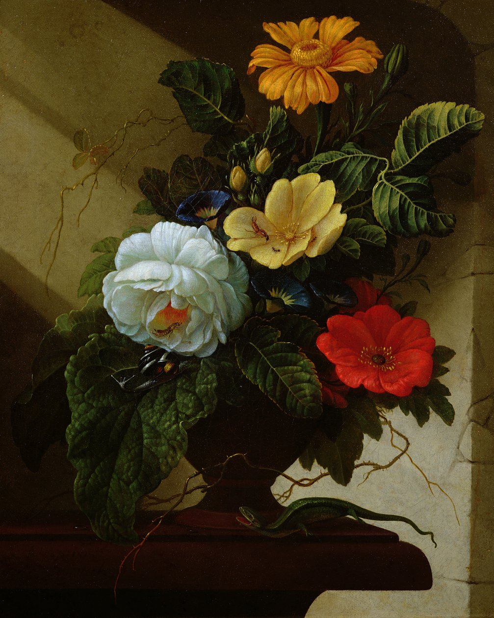 Stilleben med blomster av Elias van den Broeck