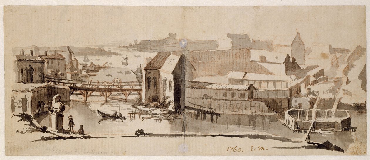 Utsikt over Helgeandsholmen av Elias Martin