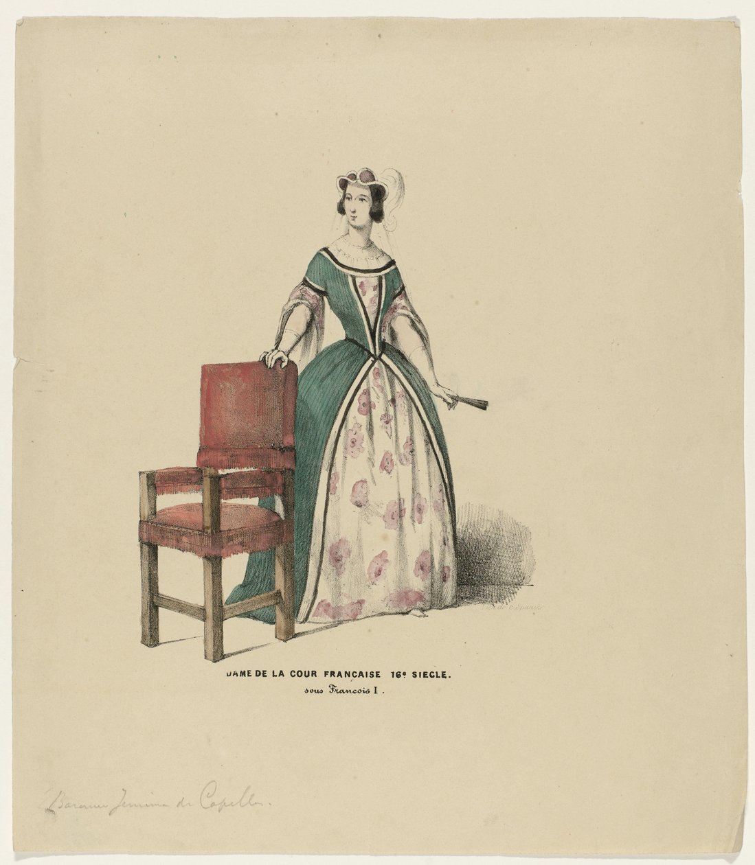 Lady of the French Court 1500-tallet. under Francois I (tittel på objekt) av Elias Spanier