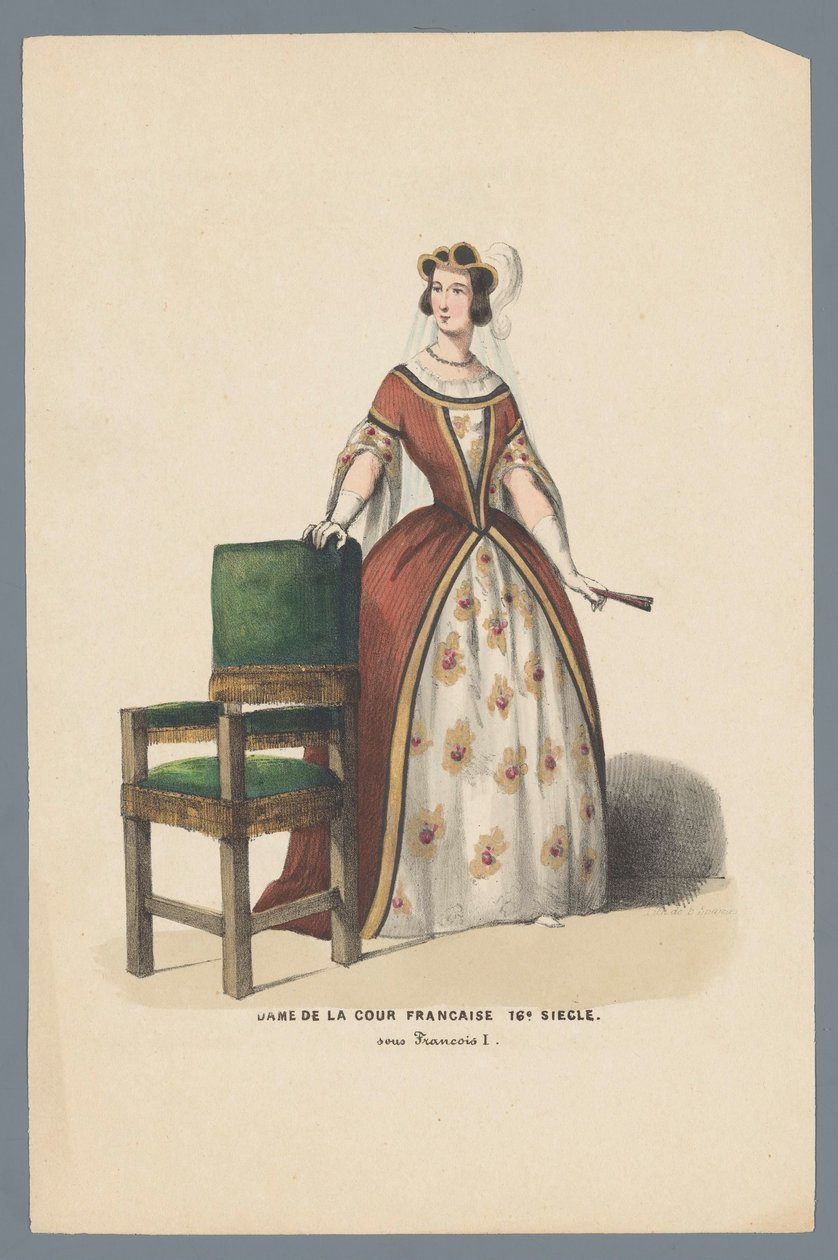 Lady of the French Court XVI Century. under Francois I (tittel på objekt) av Elias Spanier