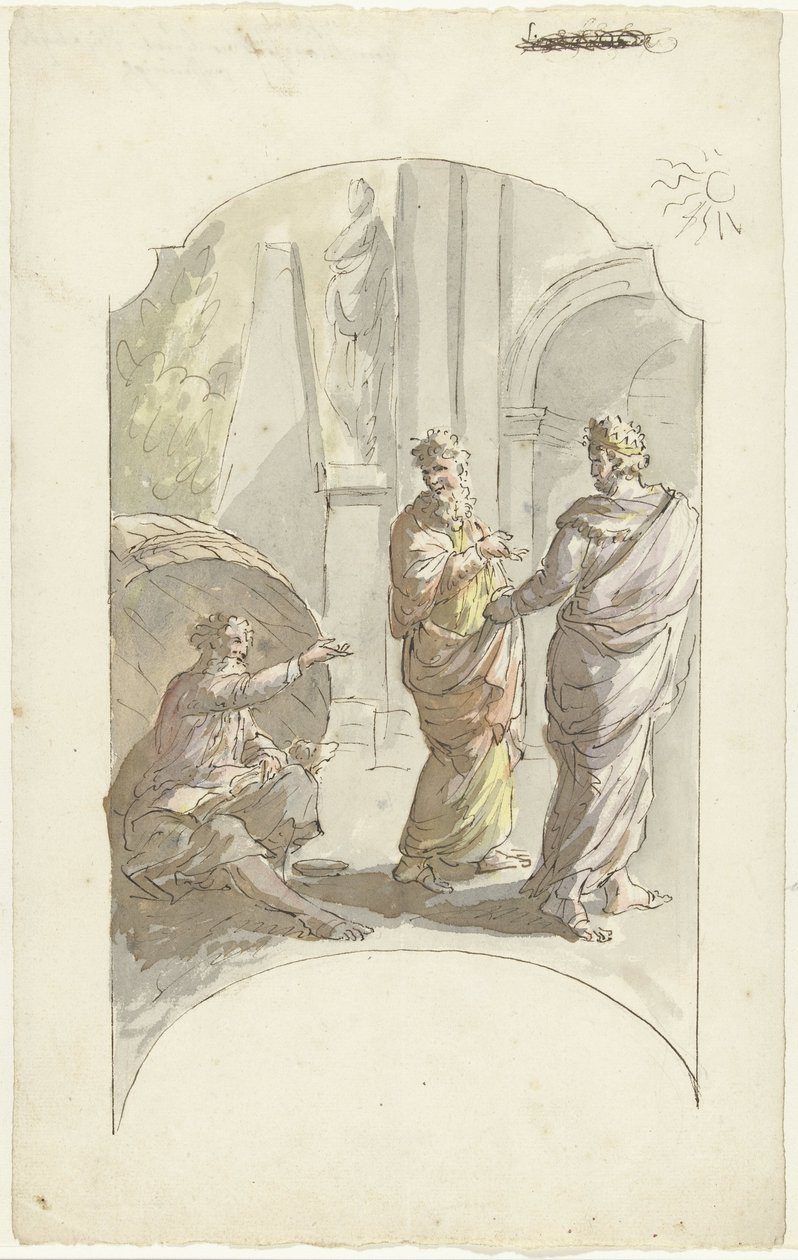 Diogenes ber Alexander om ikke å stå i lyset hans av Elias van Nijmegen