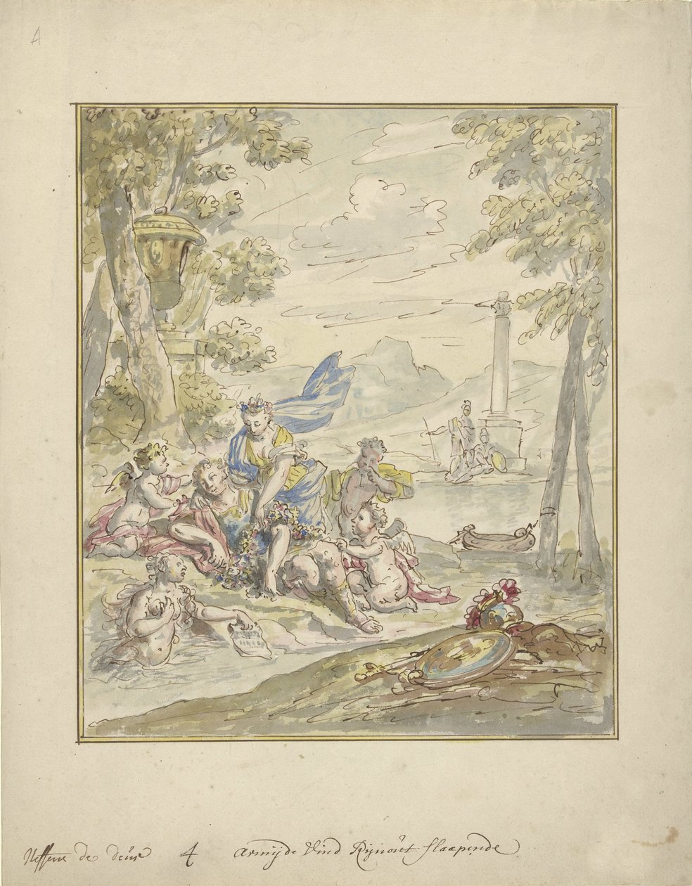 Design for et rommaleri med Armida og Rinaldo av Elias van Nijmegen