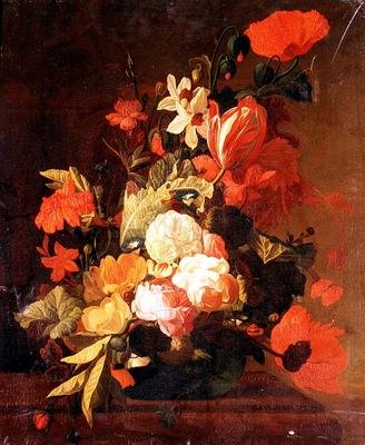 Roser, tulipaner, convolvuli etc. av Elias van den (follower of) Broeck