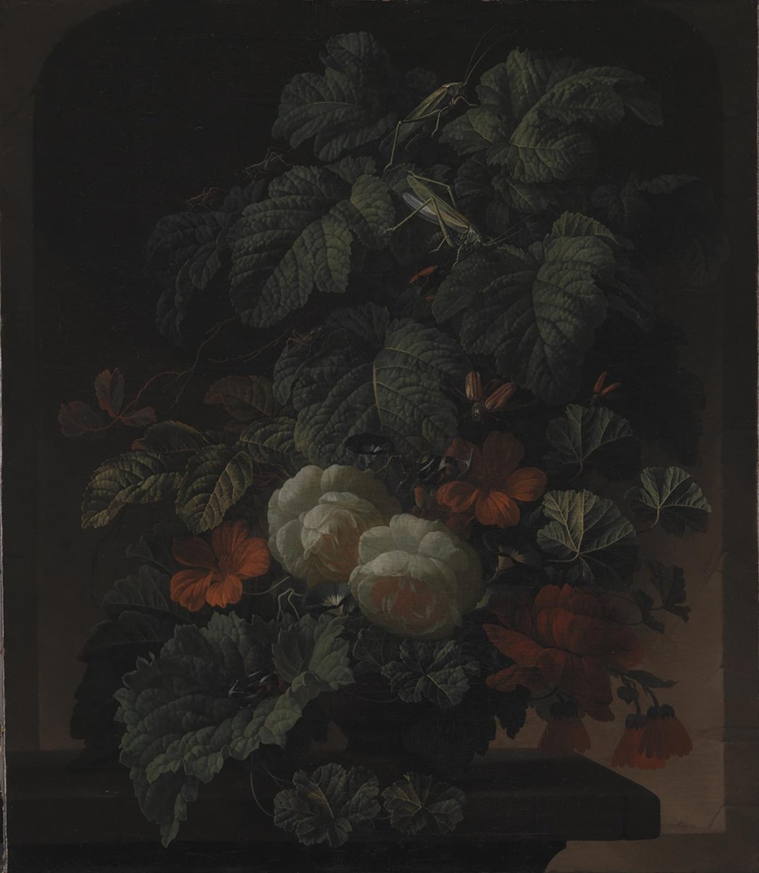 En skål med blomster av Elias van den Broeck