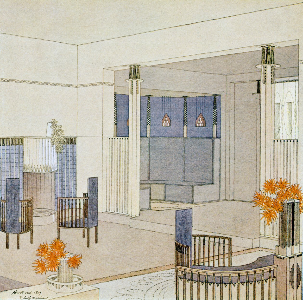 Design for en damestue, fra 
