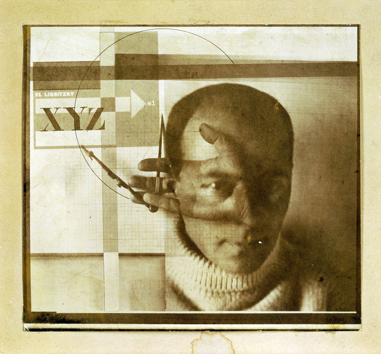 Konstruktøren (selvportrett) - fotografi av Lazar Lissitzky dit El Lissitzky (Lissitsky ou Lissitski) (1890-1941) - 1924 - Fotografi - Van Abbemuseum, Eindhoven av Eliezer Markowich Lissitzky