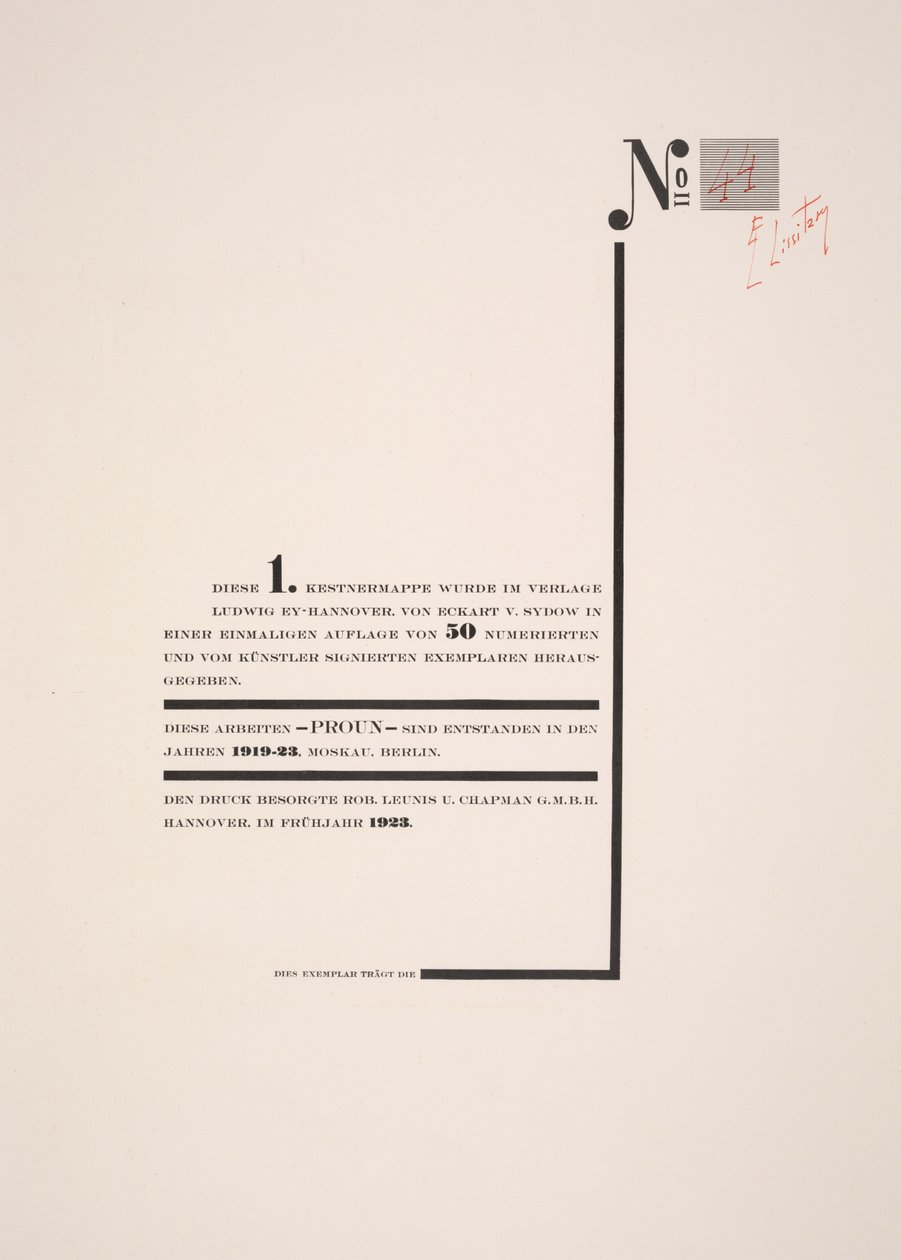 Tittelside av Eliezer Markowich Lissitzky