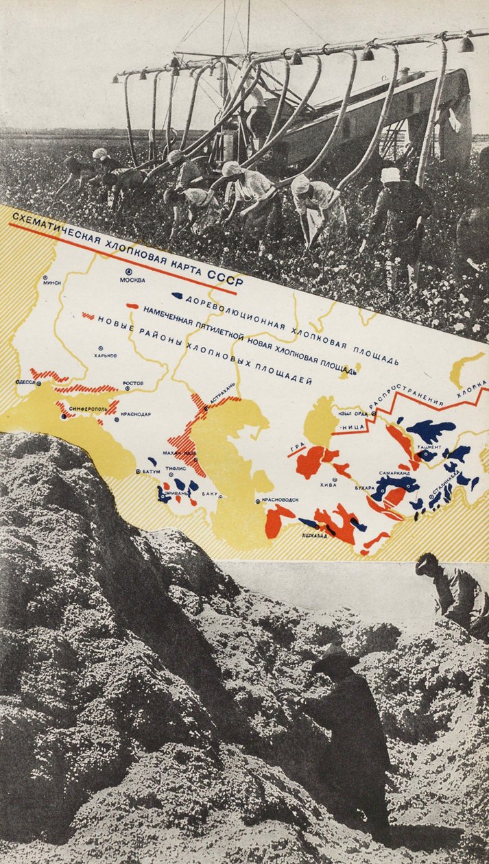 Avl av bomull. Illustrasjon fra USSR Builds Socialism, 1933. av Eliezer Markowich Lissitzky