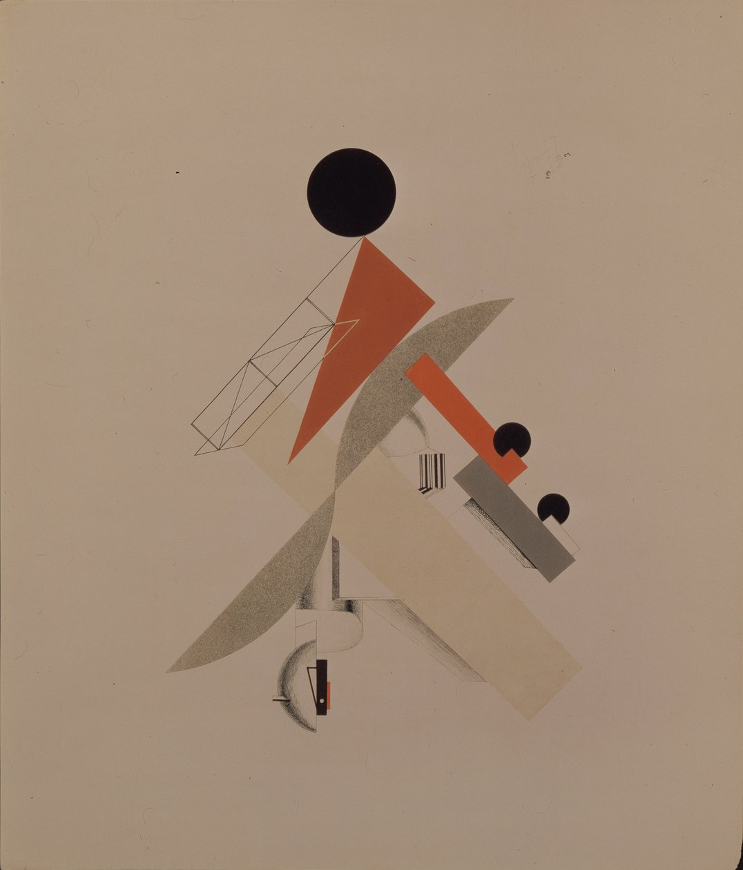 Globetrotter. Figur for operaen Victory over the sun av A. Kruchenykh, 1920-1921 av Eliezer Markowich Lissitzky