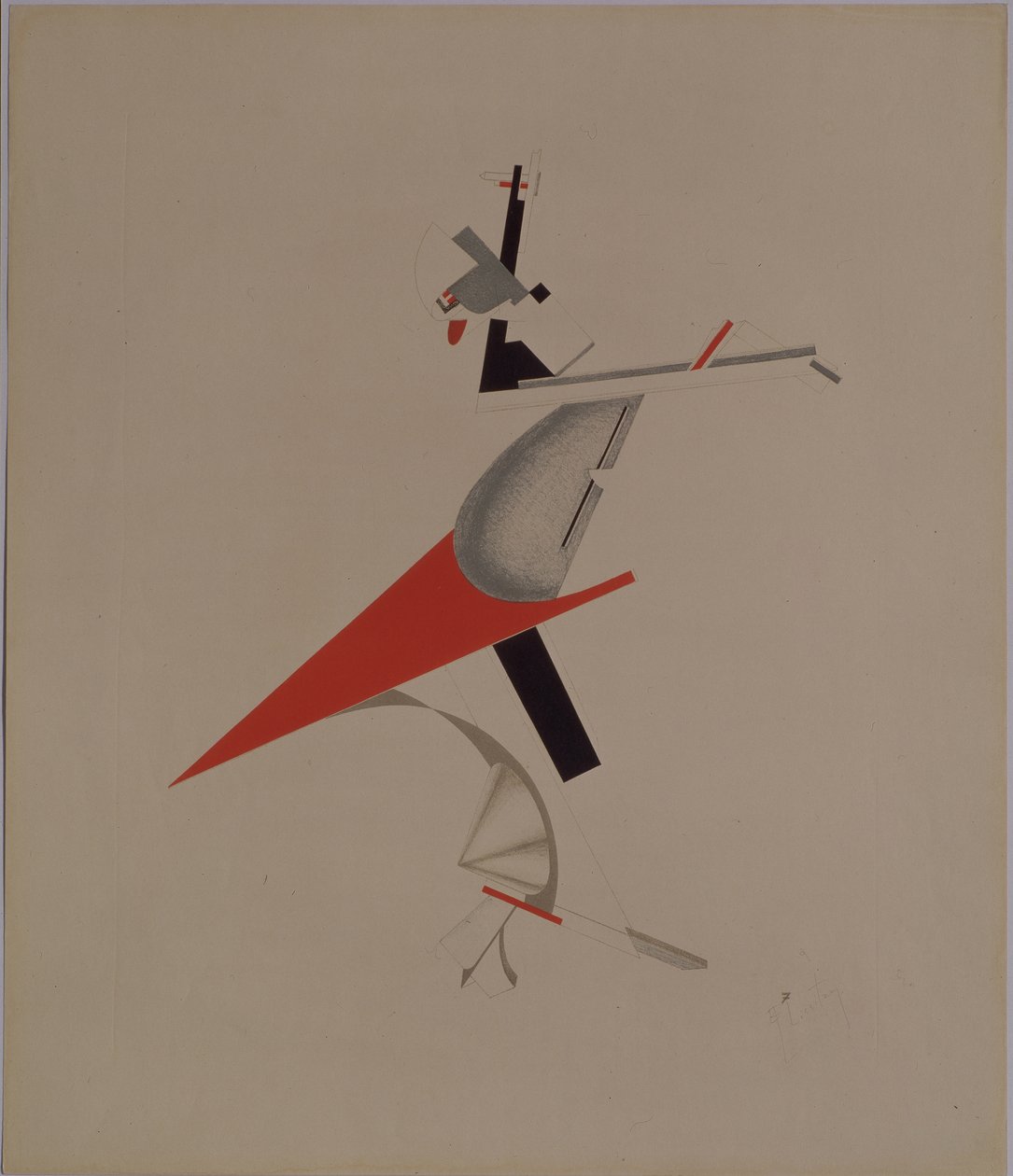 Ruffian. Figur for operaen Victory over the sun av A. Kruchenykh, 1920-1921 av Eliezer Markowich Lissitzky