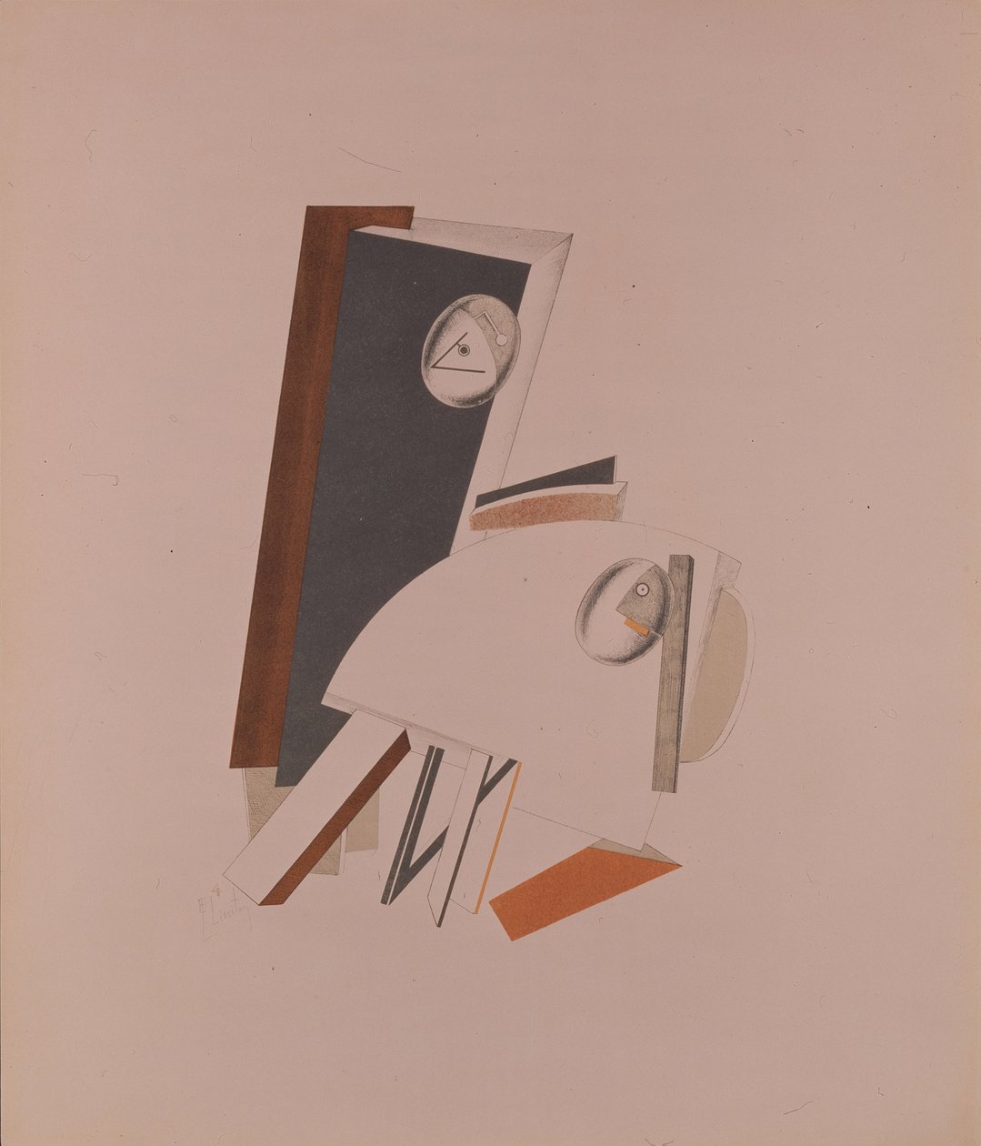 De feige. Figur for operaen Victory over the sun av A. Kruchenych, 1920-1921 av Eliezer Markowich Lissitzky