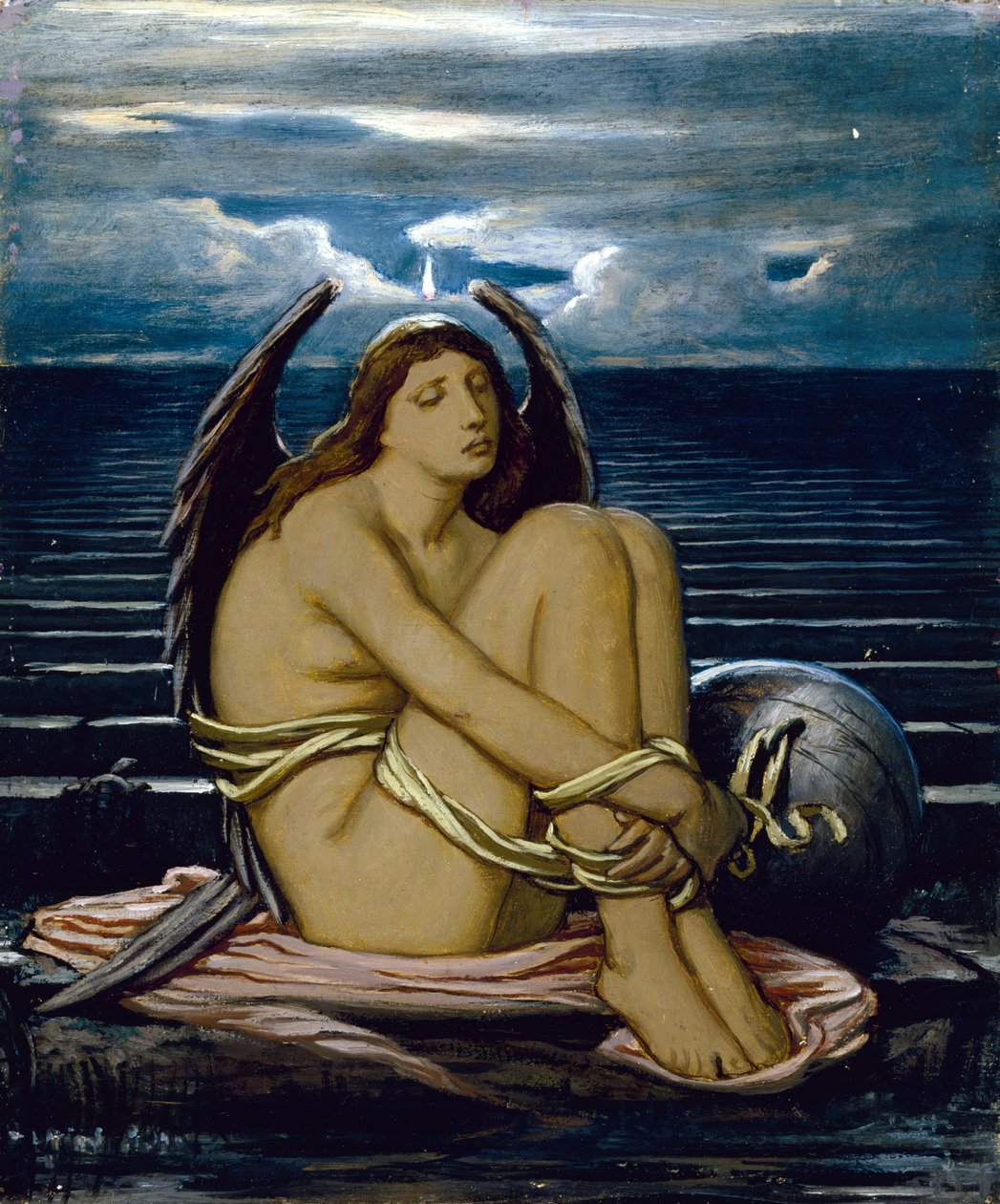 Soul in Bondage, ca. 1891 (olje på papp) av Elihu Vedder