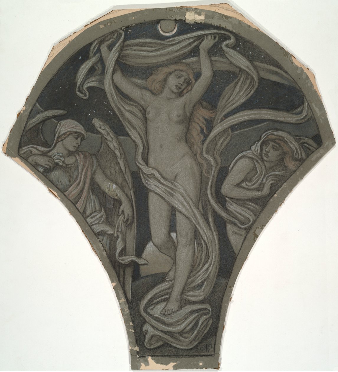 Tegneserie for Luna, fra de seksti studiene for Huntington-taket (1926.80) av Elihu Vedder