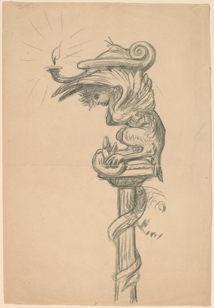 Detalj av ekteskapet til datteren til vintreet, ca. 1890. av Elihu Vedder