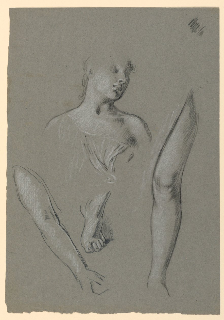 Detaljer om figurstudier av Elihu Vedder