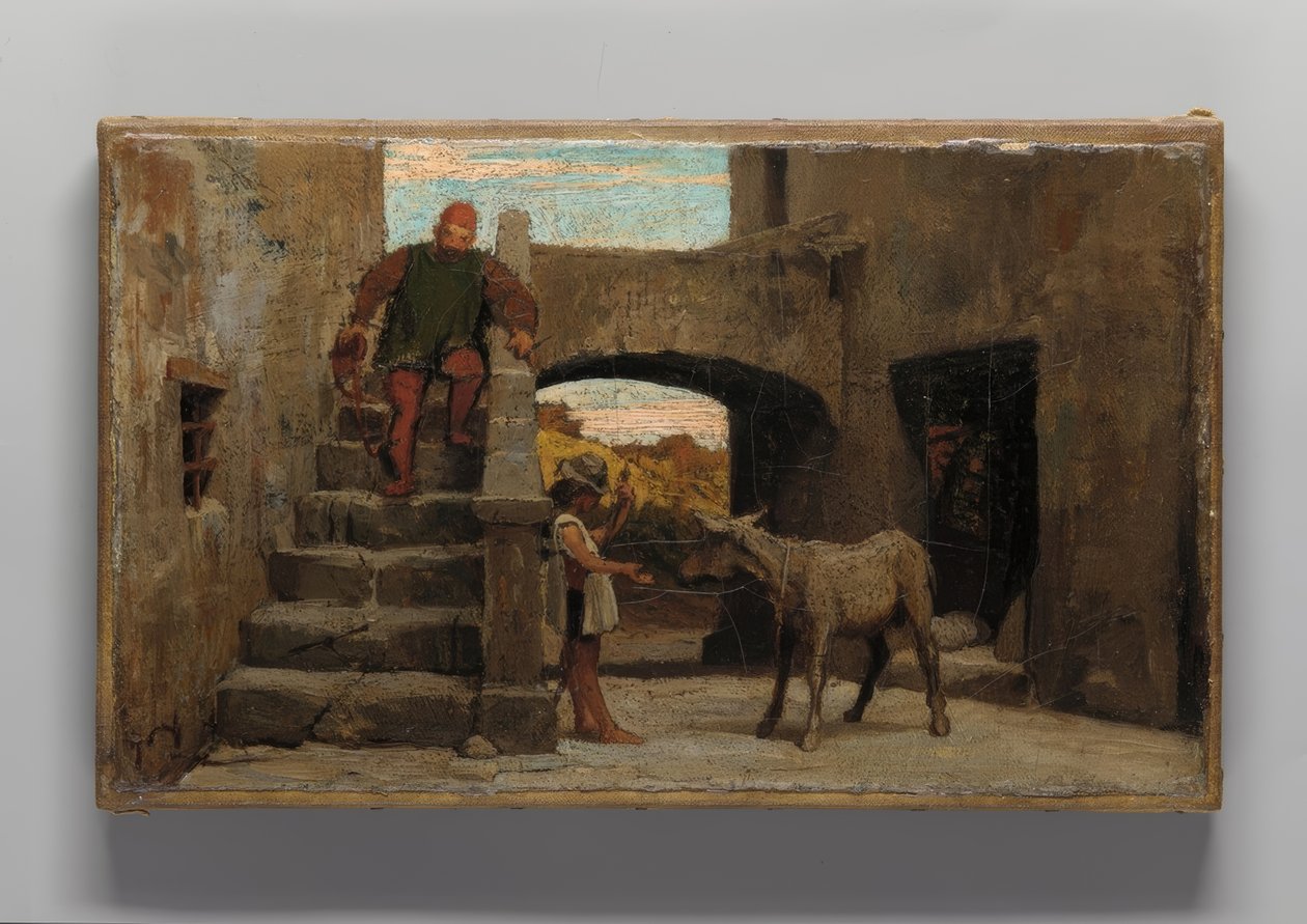 Fabelen om mølleren, hans sønn og eselet av Elihu Vedder