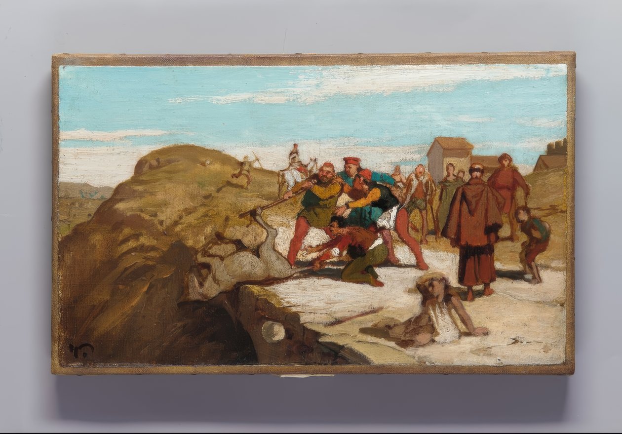 Fabelen om mølleren, hans sønn og eselet av Elihu Vedder