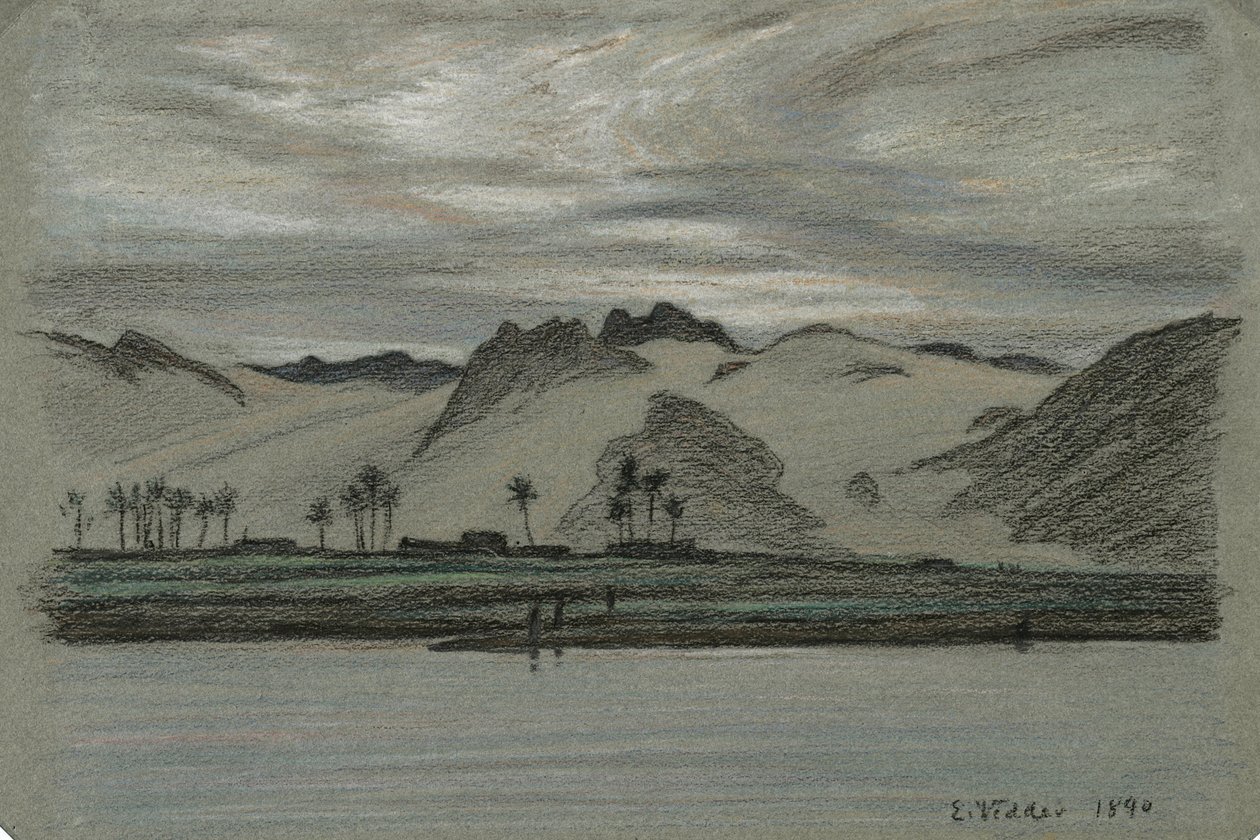 Fra 30 tegninger av Nilens reise, nr. 19 av Elihu Vedder