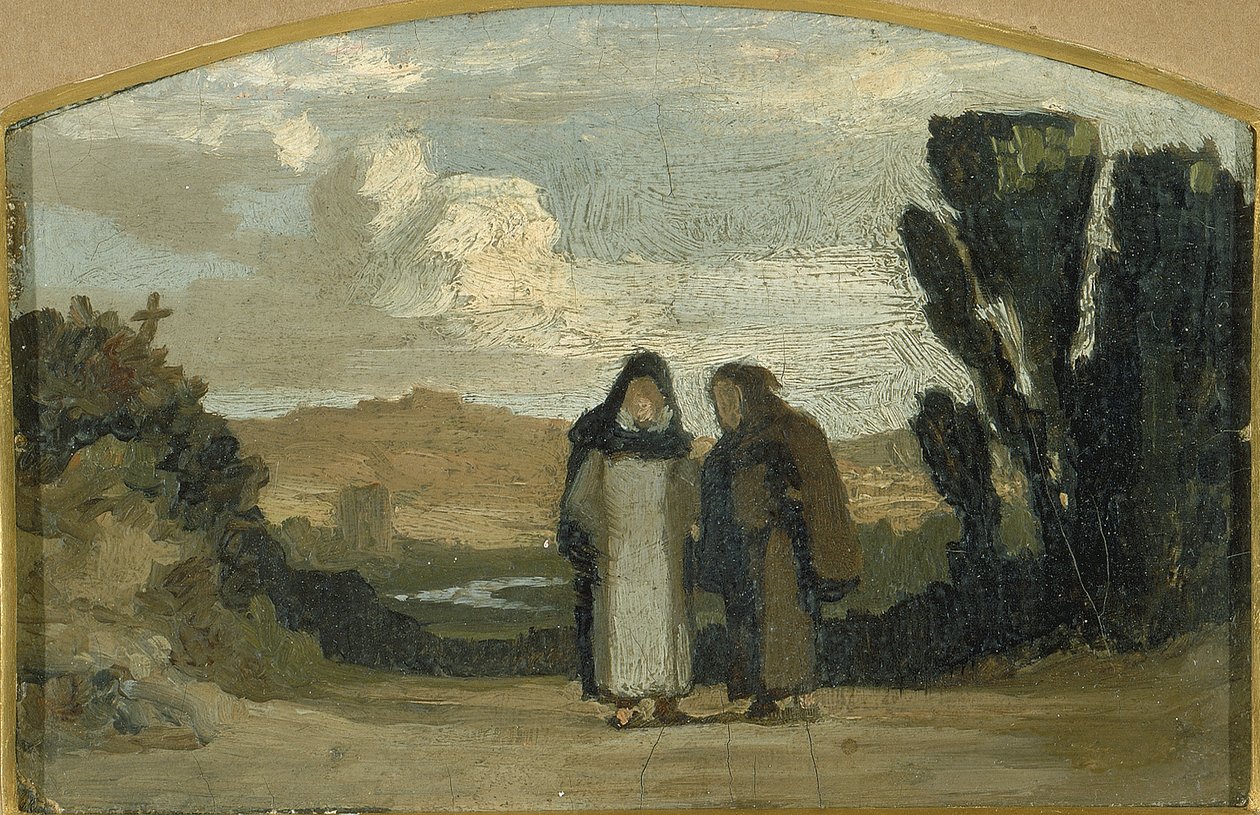 Munker på Appia-veien, ca. 1865. av Elihu Vedder