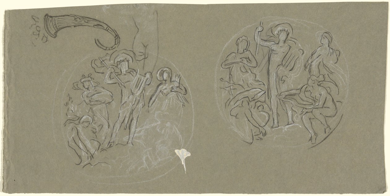 Studieark for Huntington Ceiling av Elihu Vedder