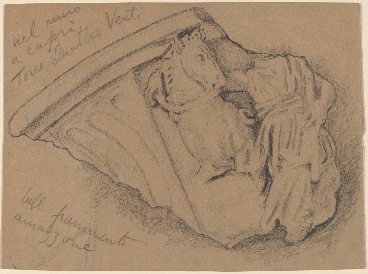 Skisse av et fragment fra en vegg i Capri av Elihu Vedder