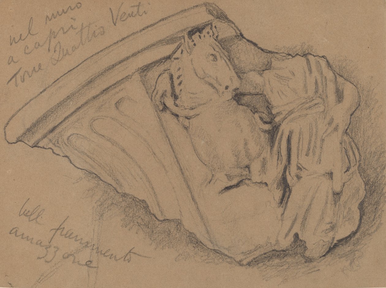 Skisse av et fragment fra en vegg i Capri, ca. 1897. av Elihu Vedder