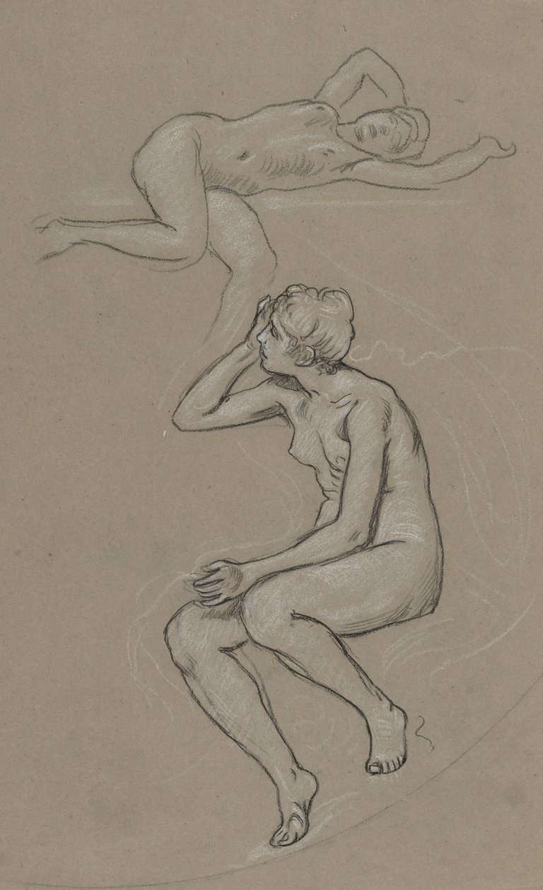 Studier for Figure of Spring av Elihu Vedder