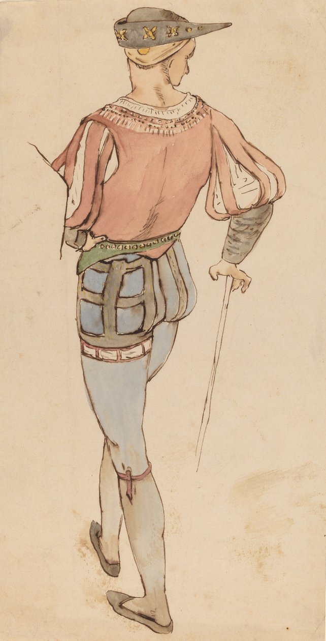 Studie etter gammel mester, ca. 1858. av Elihu Vedder