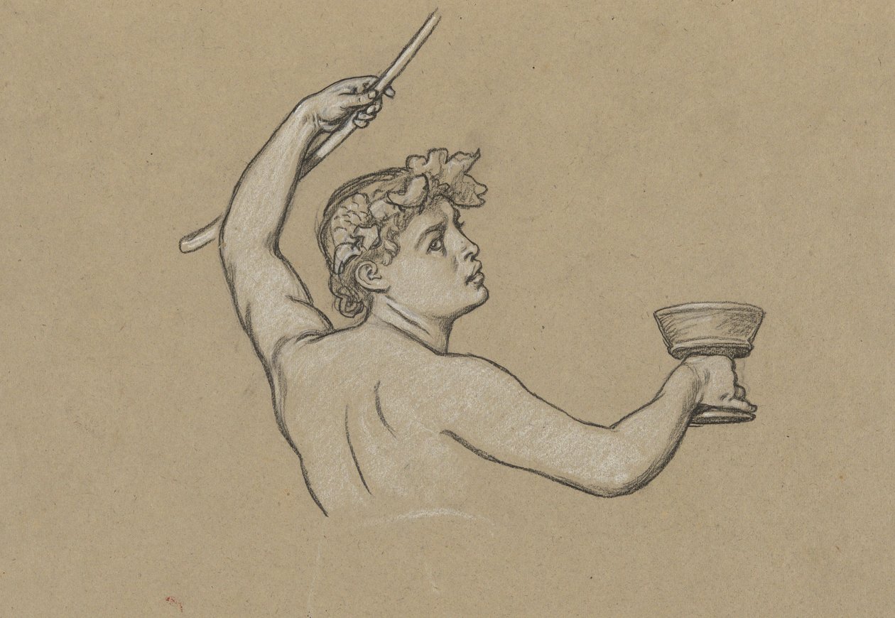 Studie for Figure of Autumn av Elihu Vedder