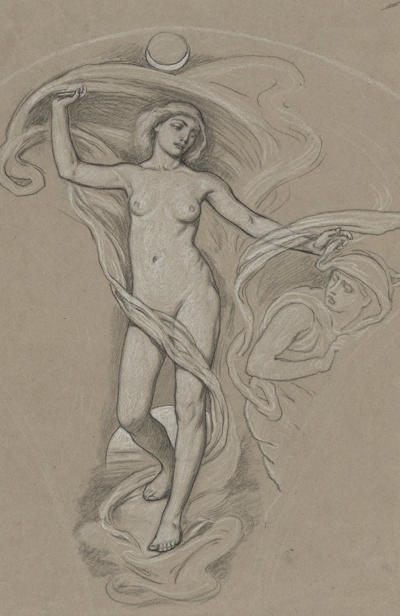 Studer for Luna av Elihu Vedder