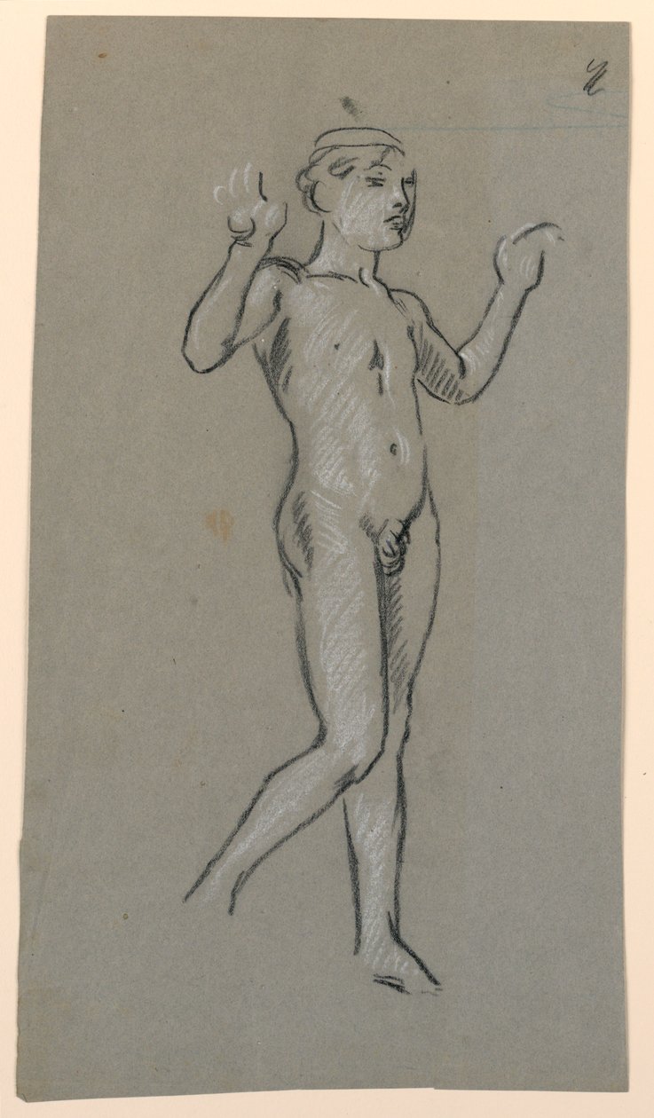 figurstudie for en fontenedesign av Elihu Vedder