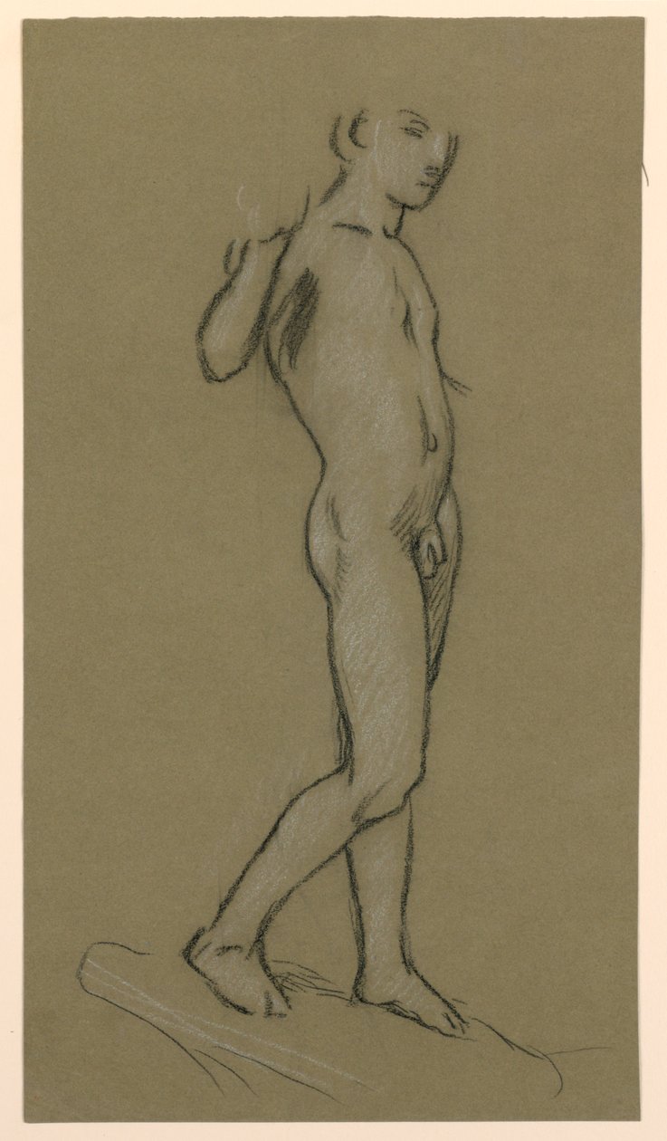 figurstudie for en fontenedesign av Elihu Vedder