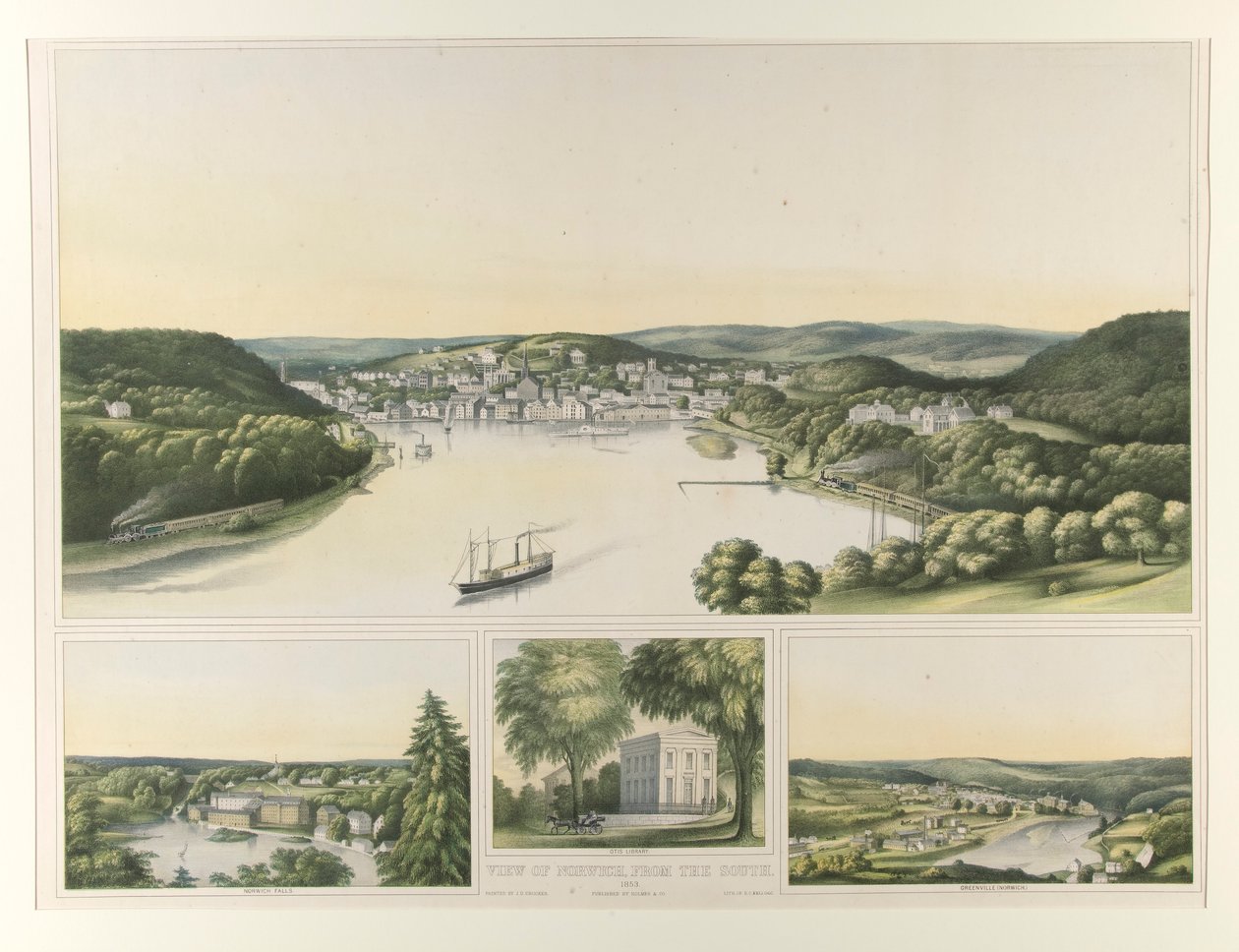 Utsikt over Norwich, fra sør. 1853 (Forbindelse) av Elijah C. Kellogg