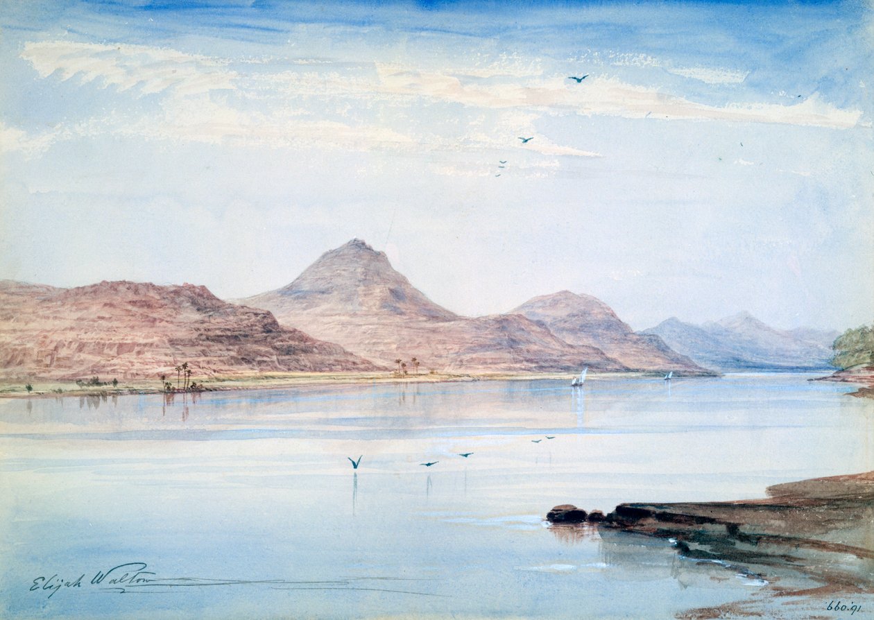 På Nilen, Gebel el Mody, Nubia, 1861 av Elijah Walton