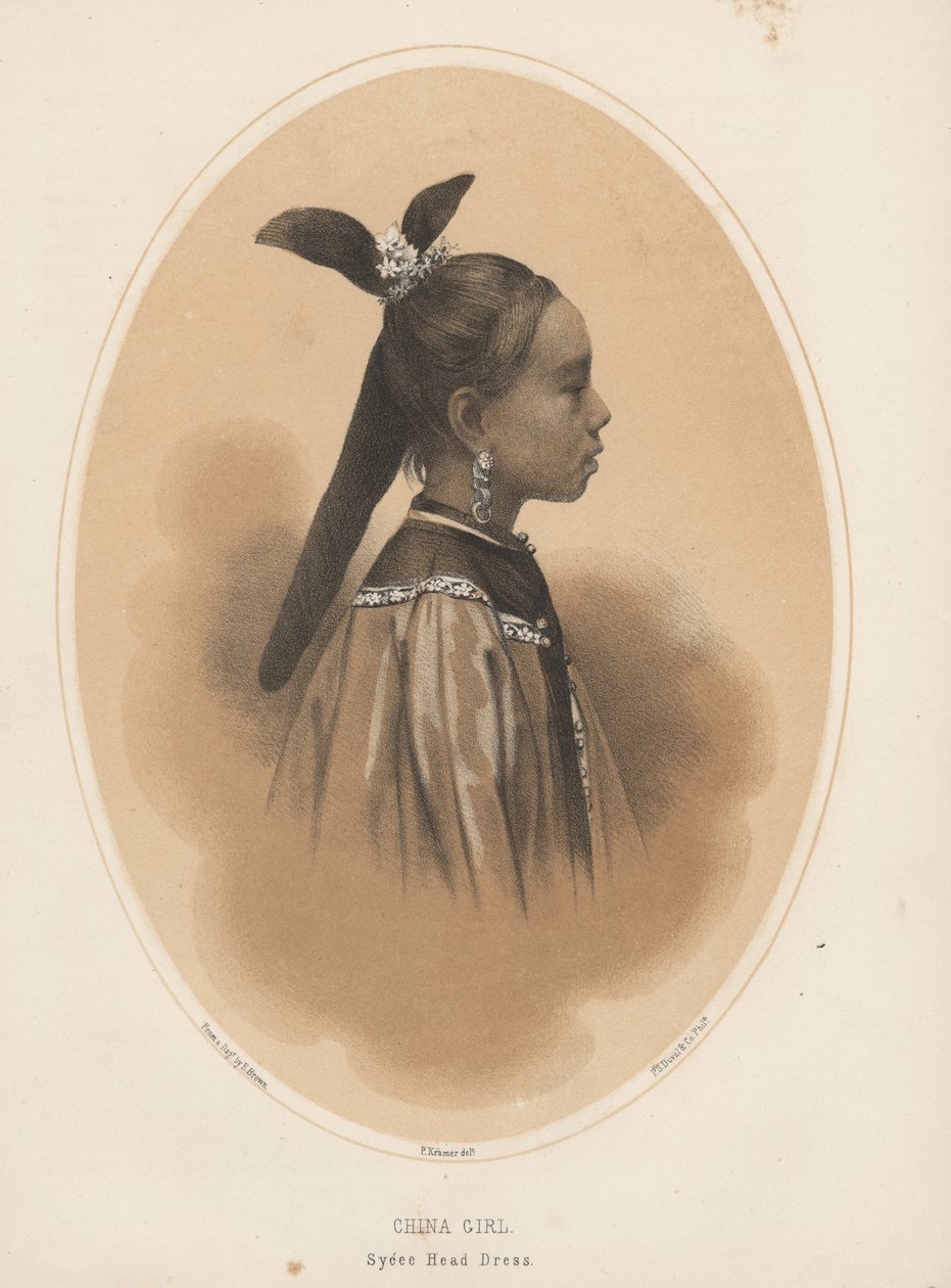 China Girl, Sycee Head Dress, 1855 av Eliphalet Brown