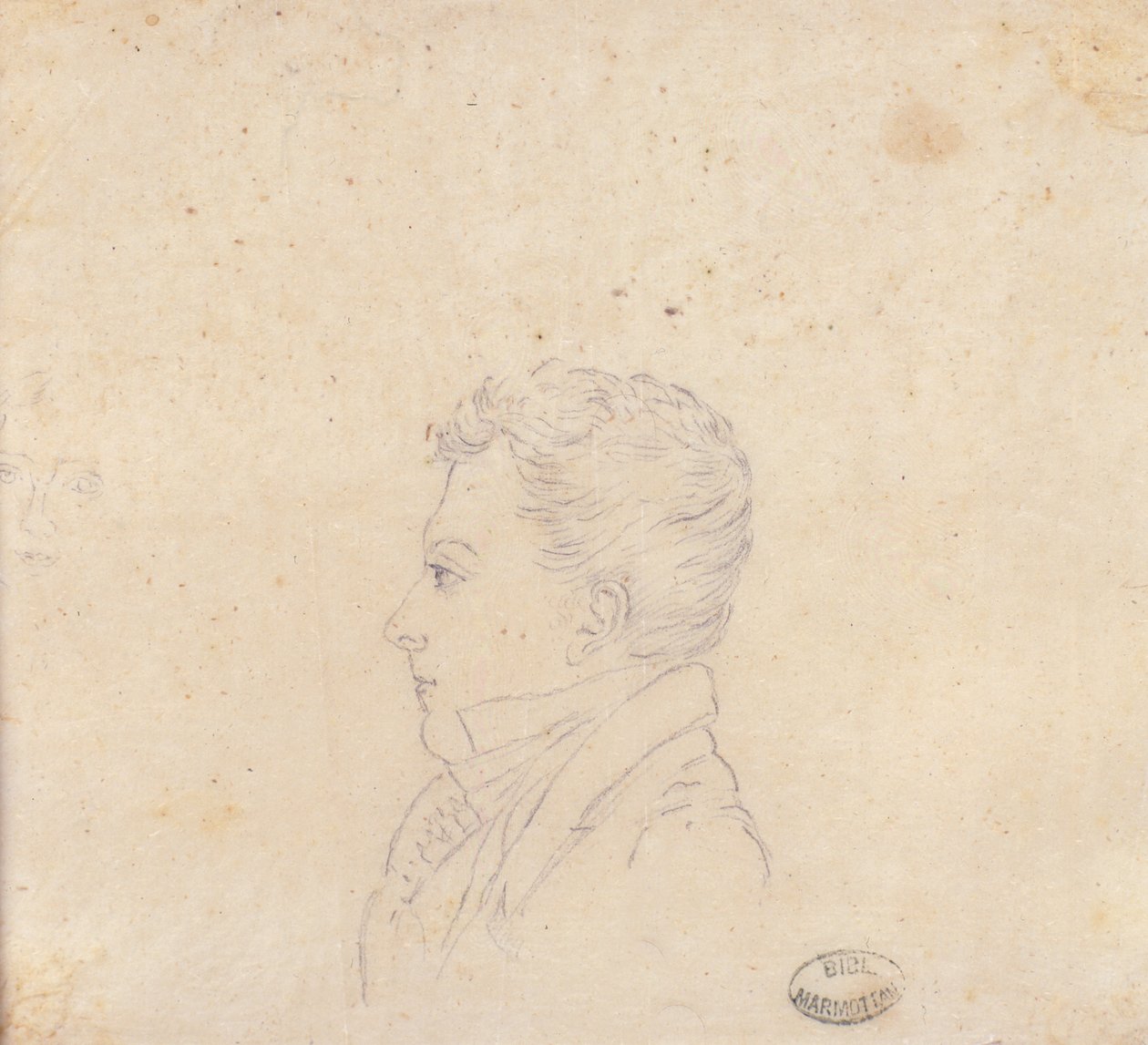 Tegning av Mr Setivaux, lønnsmester i Storhertugdømmet Toscana, reproduksjon av en tegning av Madame de Finguerlin av Elisa Bonaparte