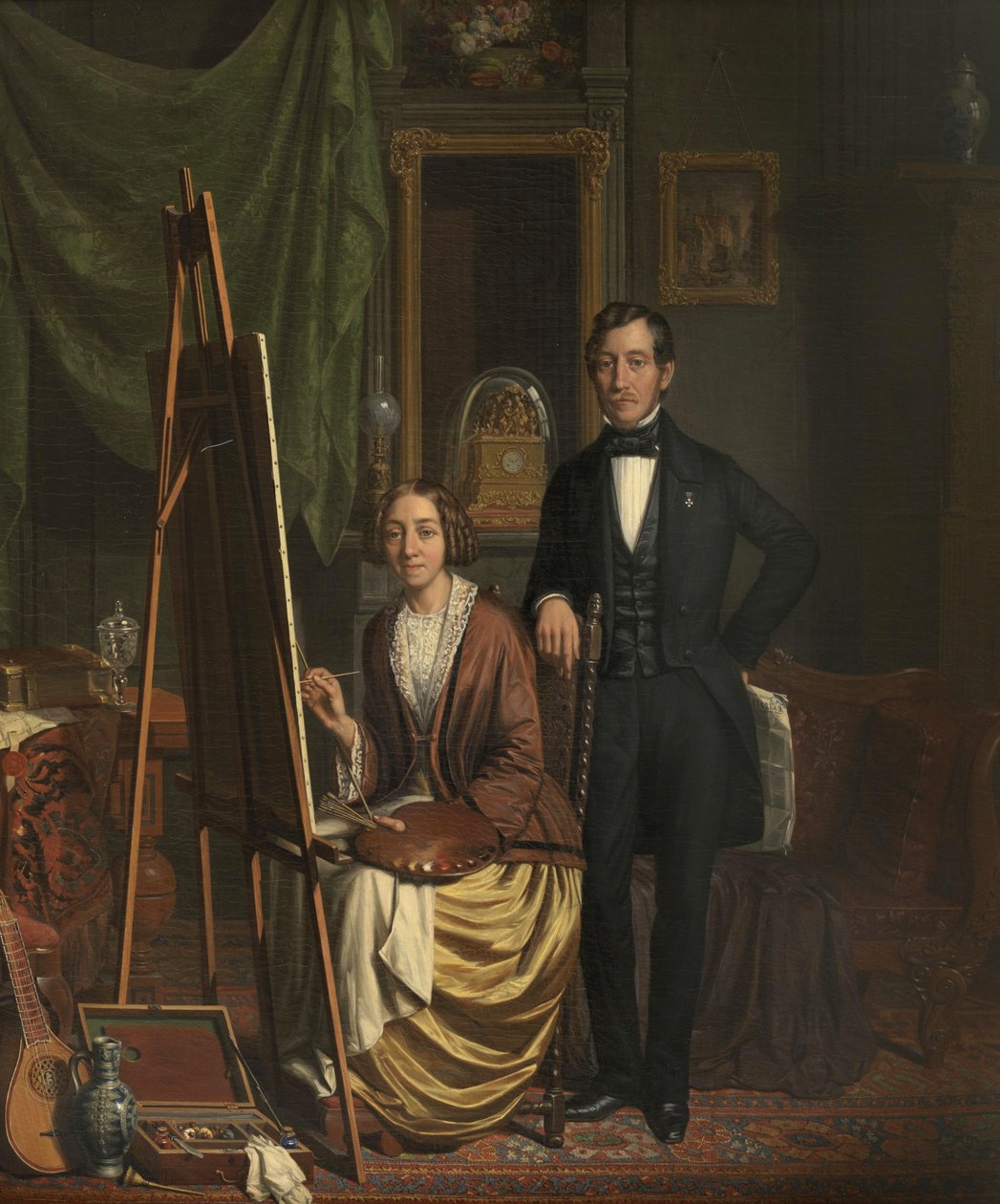 (Selv)portrett av ekteparet Kiers-Haanen av Elizabeth Haanen (1845) av Elisabeth Alida Haanen