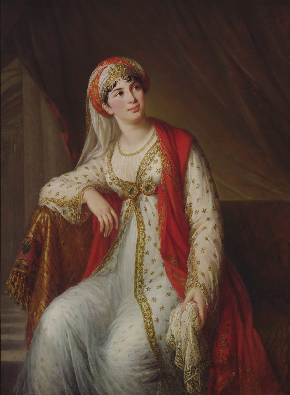 Madame Giuseppina Grassini (1773-1850) i rollen som Zaire, 1805 av Elisabeth Louise Vigee Lebrun