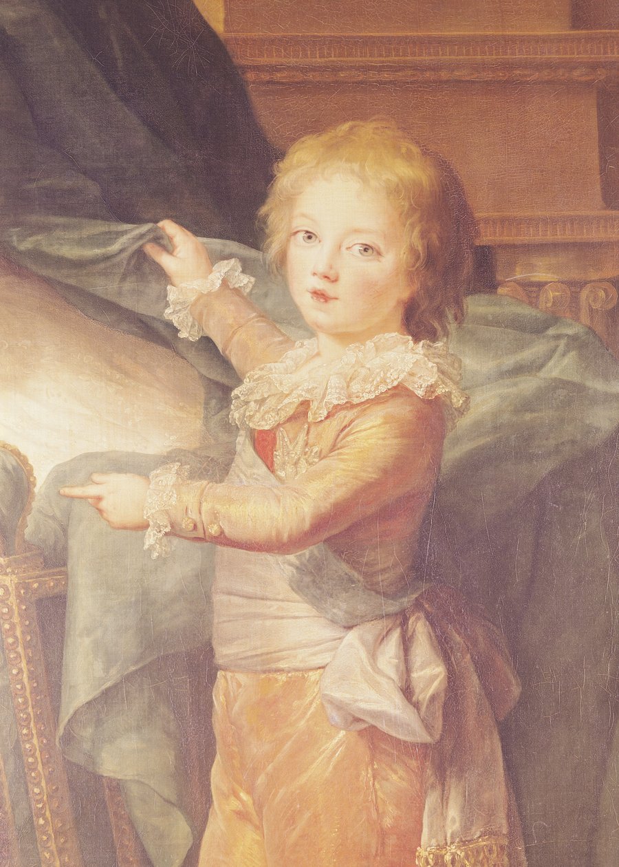 Marie-Antoinette og hennes barn, detalj av Louis-Joseph-Xavier (1781-89) (detalj av 3822) av Elisabeth Louise Vigee Lebrun