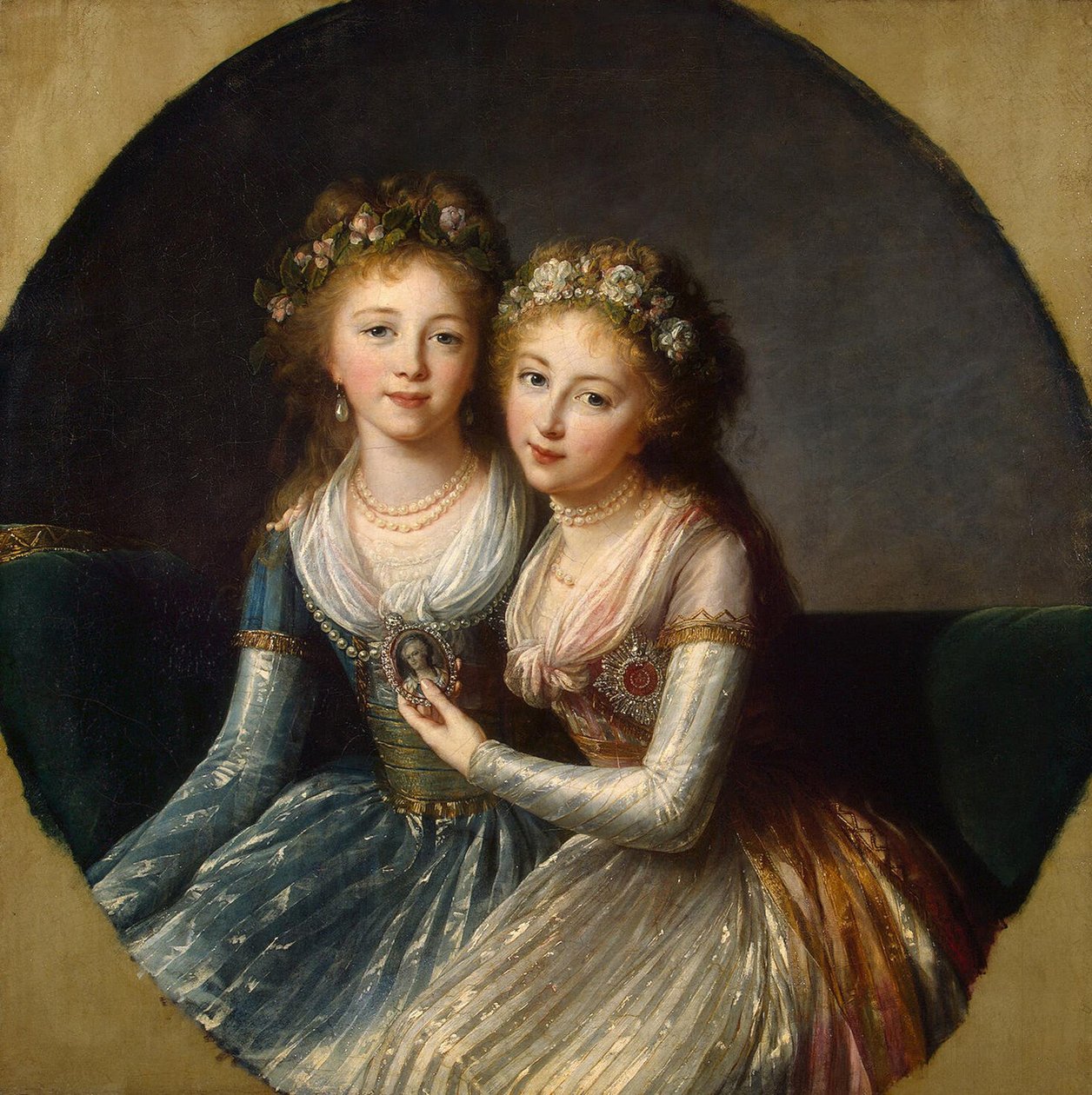Portrett av storhertuginnene Alexandra Pavlovna og Elena Pavlovna av Russland, 1796 av Elisabeth Louise Vigee Lebrun