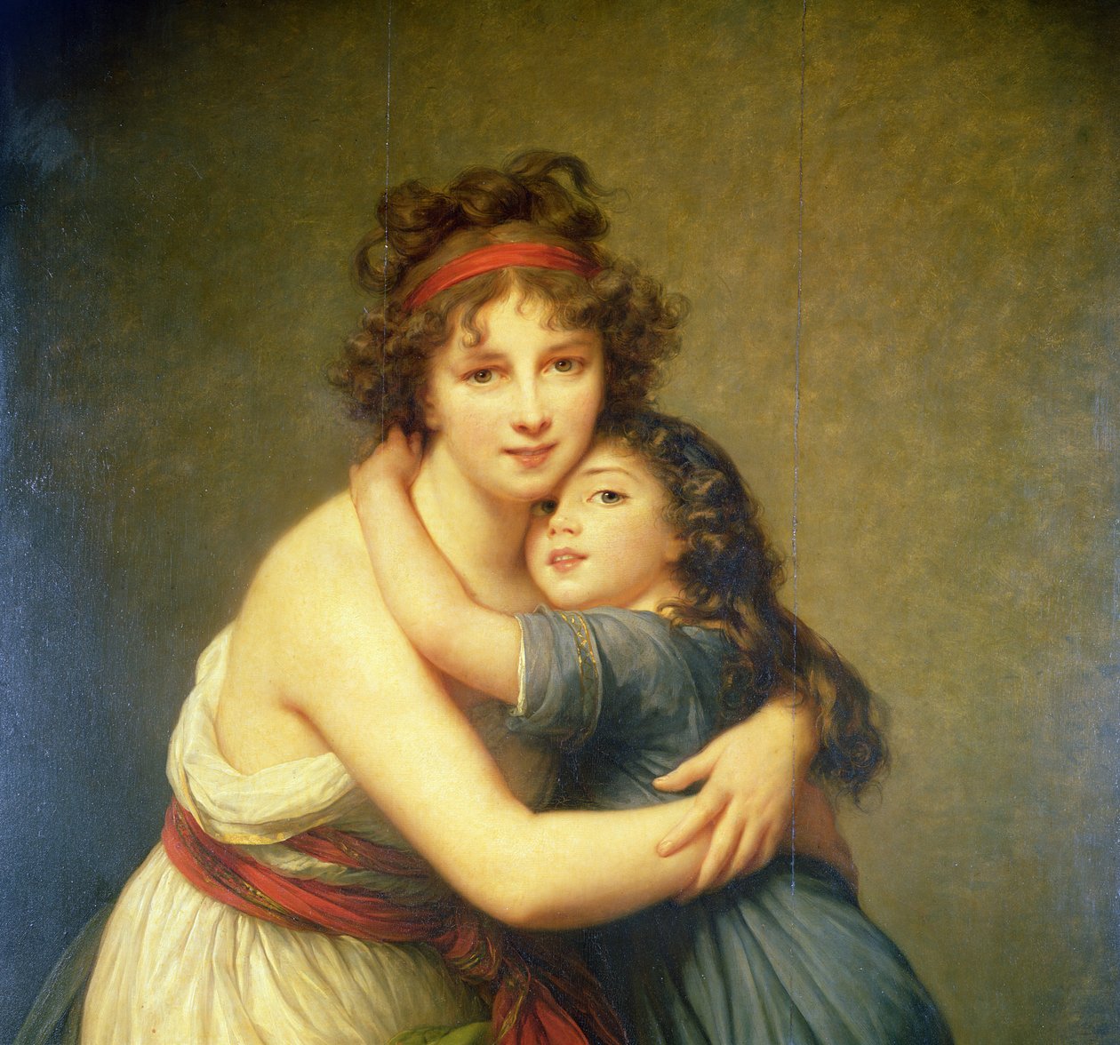Madame Vigee-Lebrun og hennes datter, Jeanne-Lucie-Louise 1780-1819 1789 olje på lerret detalj av 27697 av Elisabeth Louise Vigee Lebrun
