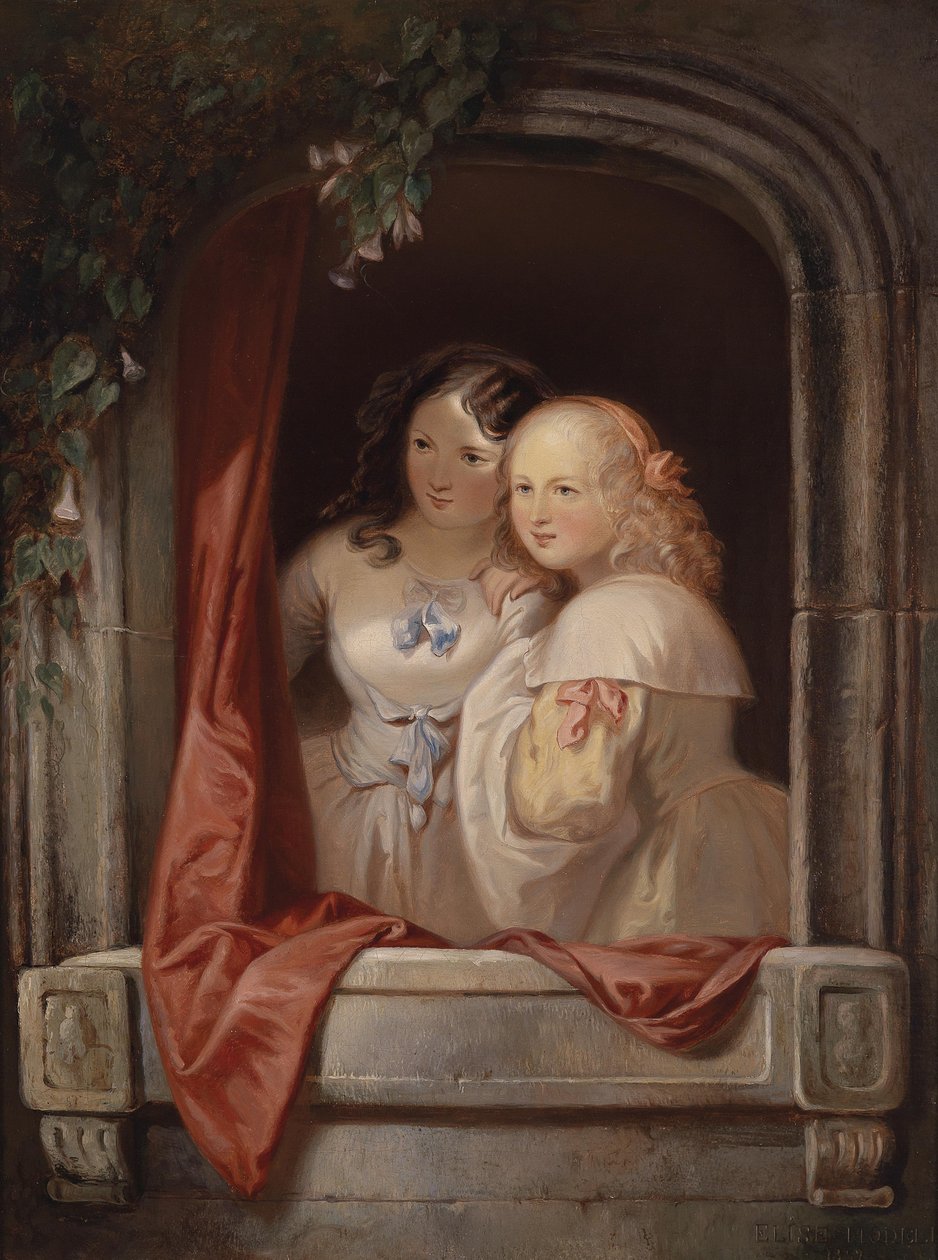 To jenter ved vinduet av Elisabeth Modell